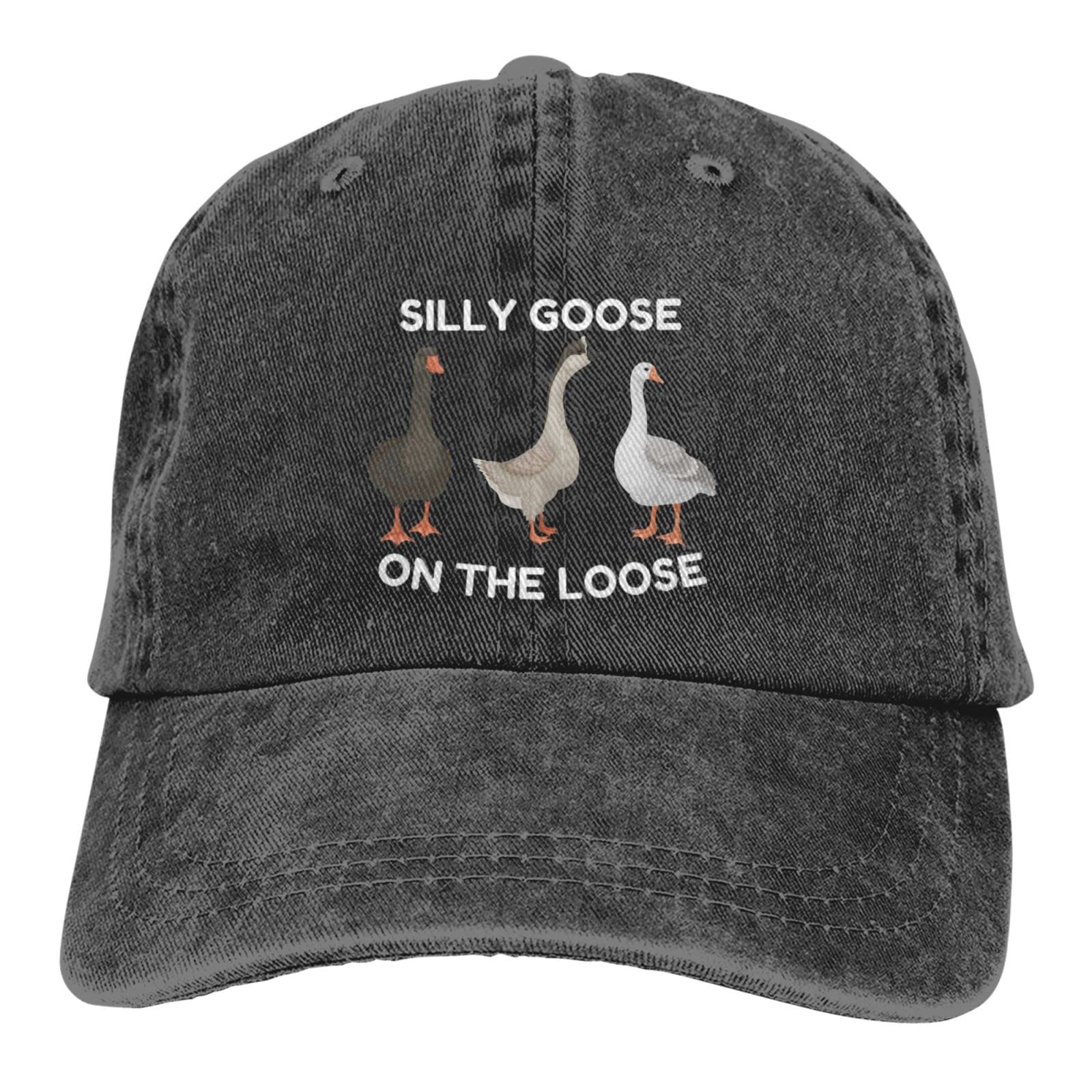 Funny Silly Goose Hat Silly Goosee On The Loose Hat Women Baseball Caps with Design Hat Black