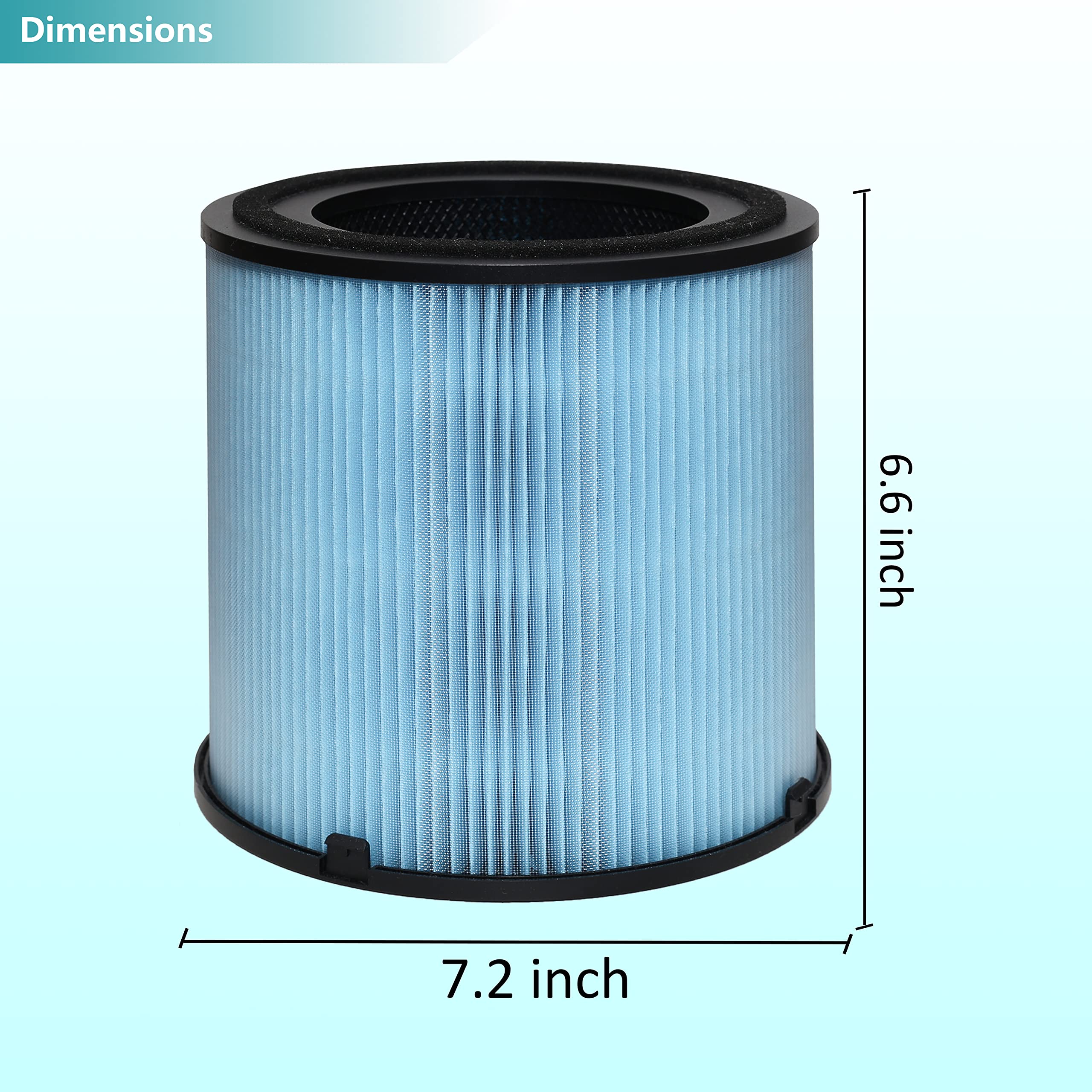 Air Purifier AP1001 Replacement Filter, Compatible with AIRTOK AP1001 Air Purifier, Part # AP1001-RF, 5-Layer Purification System, H13 True HEPA Filter, 2-Pack