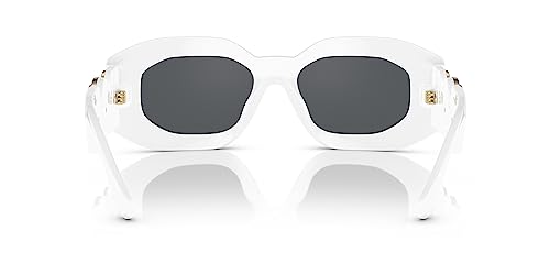 Versace VE 4425U 314/87 Irregular Plastic White Sunglasses with Dark Grey Solid Color Lens