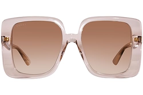 Gucci GG1314S 005 Beige/Brown Mirrored Oversized Square Women's 55mm Sunglasses