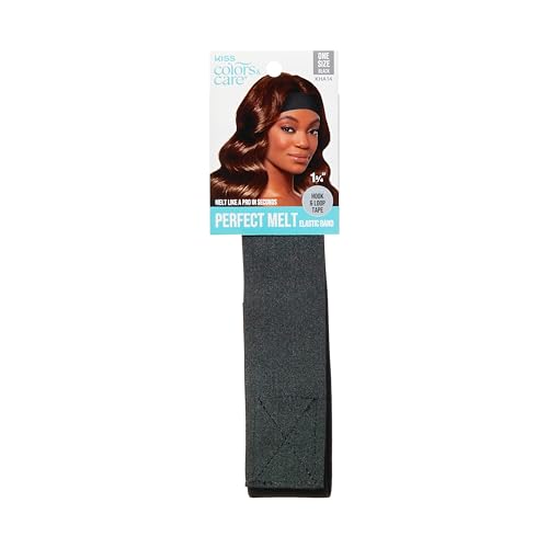 KISS Colors & Care Perfect Melt Elastic Band 1-⅛” - Soft & Stretchy, Perfect Pressure, Lightweight, Comfortable, Non-Slip Ideal For Melting Lace Frontals, and Laying Edges, Suitable For All Hair Types