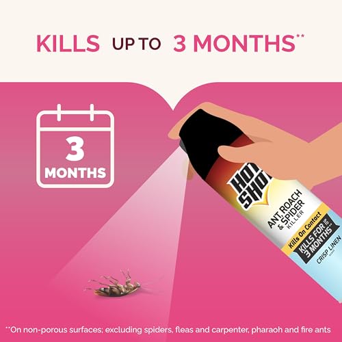 Hot Shot Ant, Roach & Spider Killer, Kills Insects Indoors and Outdoors, Kills Roaches and Listed Ants on Contact, Insecticide Spray, 17.5 Ounce (Crisp Linen)