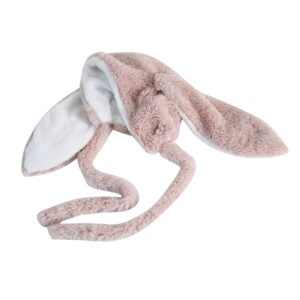 Jilneed Cute Bunny Hat Women Plush Rabbit Ear Funny Lolita Sweet Kawaii Winter Fluffy Fleece Warm Hat Cap Cosplay Accessory (pink)