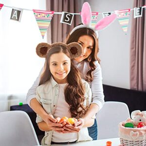 WLLHYF Easter Bear Ears Headband Cute Party Headwear Face Wash Headband Animal Head Wear Fashion Hairband Valentine's Day Hair Hoops Hair Accessories for Adult Kids Party Decoration