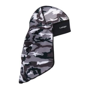 halo headband standard skull cap with tail, camo grey, one size