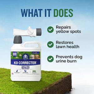 Turf Titan K9 Correcter w/Hose End– Dog Urine Neutralizer for Lawn (32 oz) – Urine Neutralizer For Dogs to Revive your Lawn – Lawn Care Solution for Green, Odor-Free Lawn – Covers Up to 8,000 Sq Ft