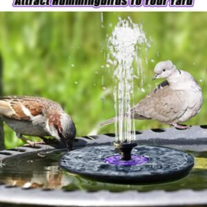 SZMP Solar Fountain 3.5W Bird Bath Fountains with Flower 2024 Upgraded Glass Panel, Solar Powered Water Fountain with 7 Nozzle & 4 Fixer, Solar Fountain Pump for Bird Bath, Garden, Pond, Pool (Black)