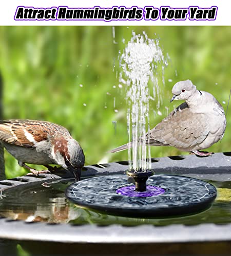 SZMP Solar Fountain 3.5W Bird Bath Fountains with Flower 2024 Upgraded Glass Panel, Solar Powered Water Fountain with 7 Nozzle & 4 Fixer, Solar Fountain Pump for Bird Bath, Garden, Pond, Pool (Black)