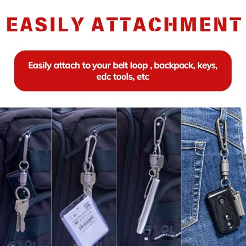 Titanium Quick Release Keychain, Detachable Key Ring Quick Release, Quick Disconnect Keychain, Key Chain Quick Release for Men and Women, Heavy Duty Detachable Keychain with 4 Key Rings, 1 Carabiner