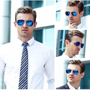 NLEYANB 10 Pieces Wholesale Classic Mirrored Flat Lens Aviator Party Sunglasses for Women Men UV400