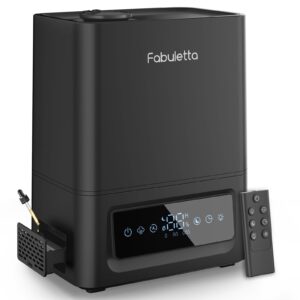 FABULETTA Top Fill Humidifiers for Bedroom, 5L Cool Mist Air Humidifiers with Remote Control, 3 Mist Levels, Essential Oil Diffuser, 2.4Mhz Ultrasonic, Auto Mode, Quiet Sleep ＆ Night Light(Black)