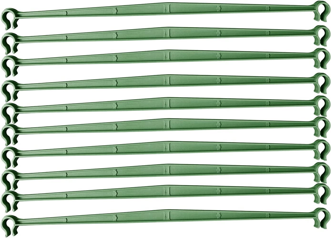 Stake Arms for Tomato Cage, 36 Pcs 11.8 Inches Garden Stake Connectors, Plastic Expandable Trellis for 11mm Diameter Plant Stakes, 2 Adjustable Buckle for Growing Climbing Plants