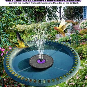 SZMP Solar Fountain 3.5W Bird Bath Fountains with Flower 2024 Upgraded Glass Panel, Solar Powered Water Fountain with 7 Nozzle & 4 Fixer, Solar Fountain Pump for Bird Bath, Garden, Pond, Pool (Black)