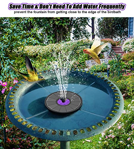 SZMP Solar Fountain 3.5W Bird Bath Fountains with Flower 2024 Upgraded Glass Panel, Solar Powered Water Fountain with 7 Nozzle & 4 Fixer, Solar Fountain Pump for Bird Bath, Garden, Pond, Pool (Black)