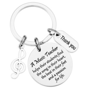 ahaeth music teacher gifts women keychain for men male funny band director best choir music note keyring music teacher keychain