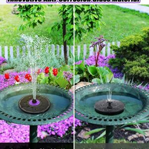 SZMP Solar Fountain 3.5W Bird Bath Fountains with Flower 2024 Upgraded Glass Panel, Solar Powered Water Fountain with 7 Nozzle & 4 Fixer, Solar Fountain Pump for Bird Bath, Garden, Pond, Pool (Black)