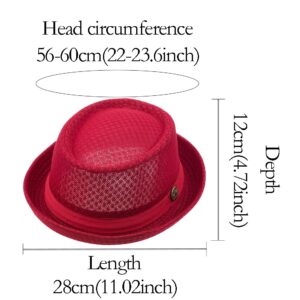 6Pcs Summer Beach Party Fedora Cap Boater Porkpie Breaking Bad Flat Hat for Men Women