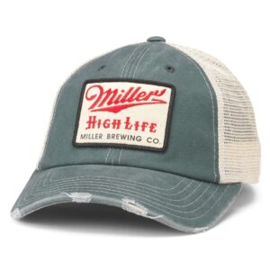 american needle miller high life beer orville adjustable snapback baseball hat, stone/green (23001a-mhl-stgn)