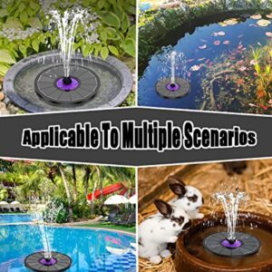 SZMP Solar Fountain 3.5W Bird Bath Fountains with Flower 2024 Upgraded Glass Panel, Solar Powered Water Fountain with 7 Nozzle & 4 Fixer, Solar Fountain Pump for Bird Bath, Garden, Pond, Pool (Black)