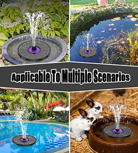 SZMP Solar Fountain 3.5W Bird Bath Fountains with Flower 2024 Upgraded Glass Panel, Solar Powered Water Fountain with 7 Nozzle & 4 Fixer, Solar Fountain Pump for Bird Bath, Garden, Pond, Pool (Black)