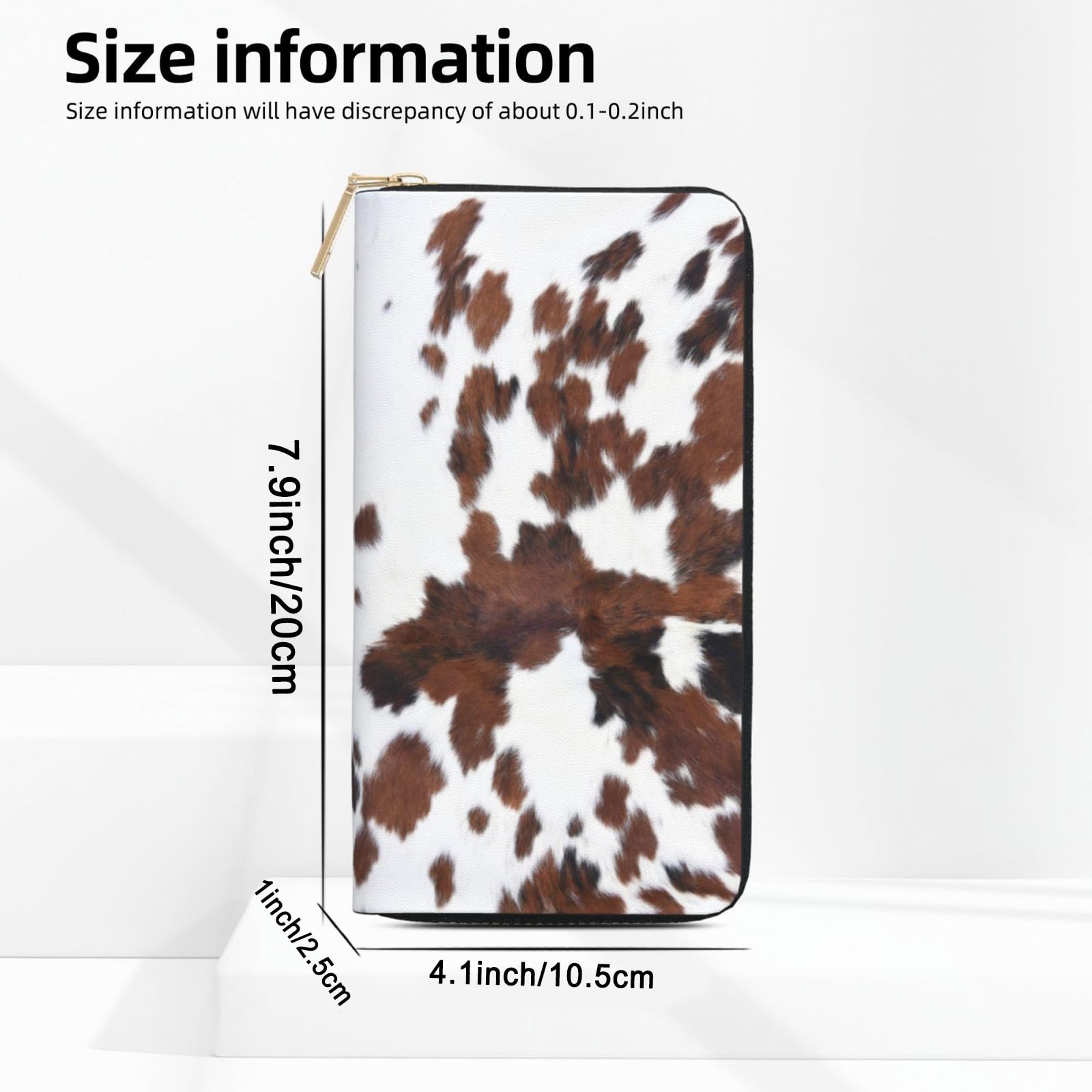 Qwalnely Cow Print Wallet for Women Men, Western Highland Cow Purse, Phone Money Credit Card Cowhide Holder