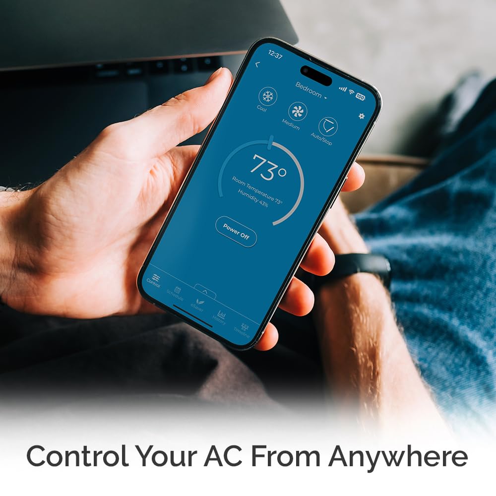 Breez Lite | Smart AC Controller for Mini-Split, Window & Portable Air Conditioners & Heat Pumps | Free App, No Subscriptions | Alexa, Google, Siri Shortcuts, SmartThings, IFTTT (White)