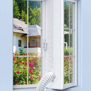 400CM(157") Portable AC Window Seal Kit for Casement/Crank/Push Out/Skylights Window: Upgrade Air Conditioner Window Vent Kit Fits All Mobile Air-Conditioning With Zip and Adhesive Fastener Detachable