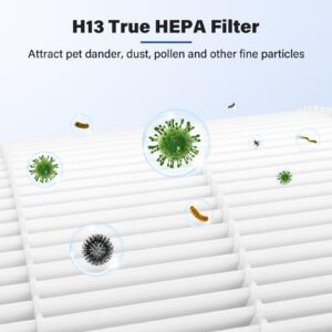 4-Pack B-D02L True HEPA Replacement Filter Compatible with MOO-KA and KOIOS B-D02L Purifier, H13 True HEPA Air Filter Set