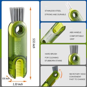 3 in 1 Multifunctional Cleaning Brush 3 Pack Bottle Cleaner Brush Insulation Cup Crevice Cleaning Tools Tiny Bottle Cup Lid Brush Cleaner Brush Suitable for All Kinds of Cups and Bottles