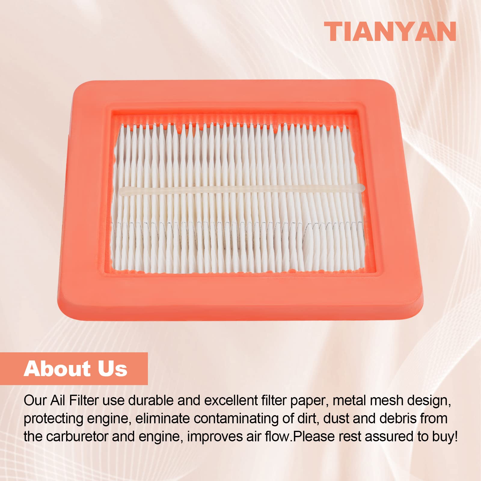 TIANYAN 17211-Z8B-901 Air Filter for Honda GCV160LAO GCV190LA GC190LA HRR216 HRB216 HRB217 HRC216 HRS216 HRT216 HRZ216 HRX217 EB2800I EG2800I Generator Lawn Mower Air (5 pcs)