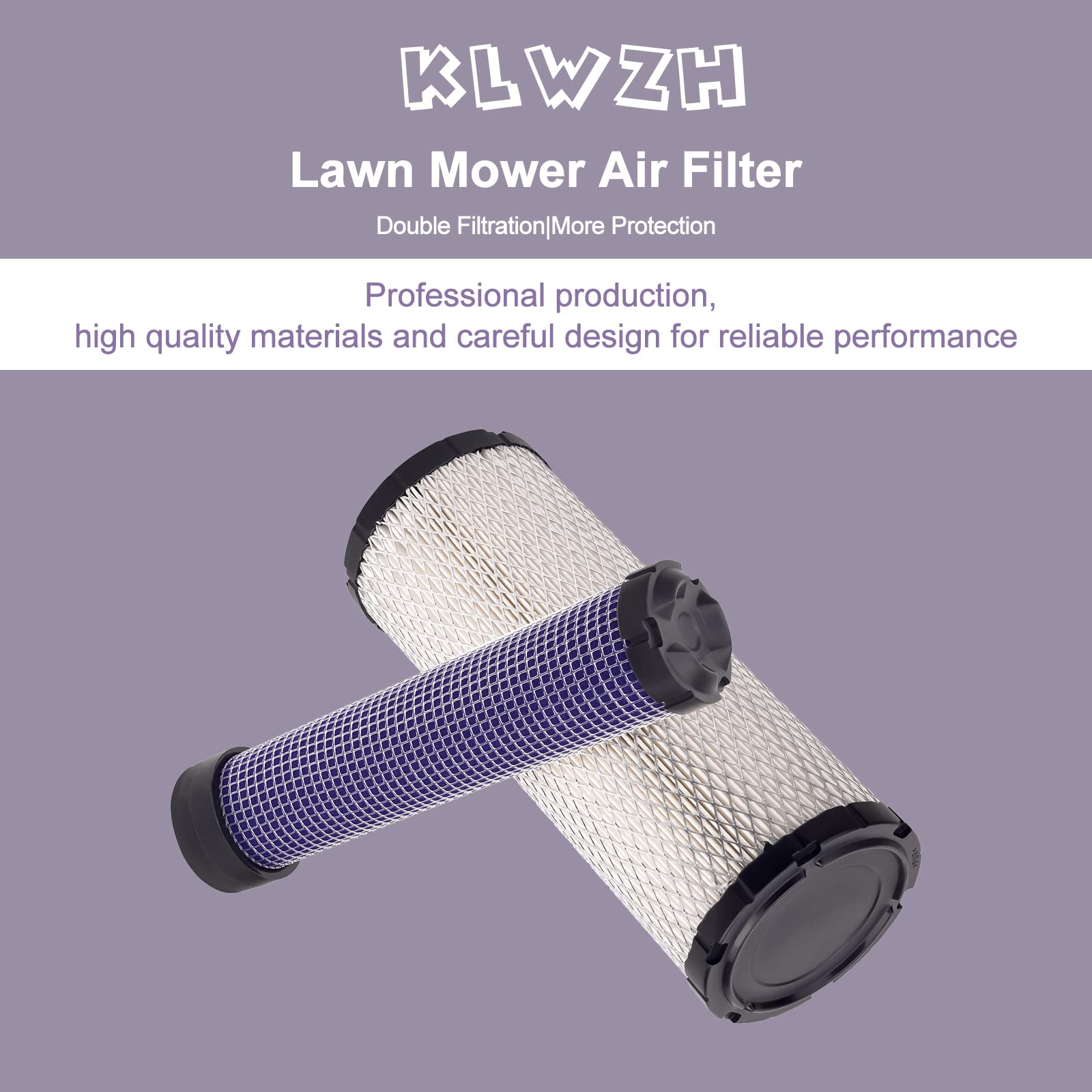 KLWZH 2508301-S Outer Air Filter & 2508304-S Inner for Kawasaki 11013-7020 11013-7019 11013-7044 11013-7045 M131802 M131803 FX651V FD731V FD750D FD791D FH601V FH641V FH680V FH721V Lawn Mower