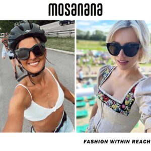 mosanana Oversized Round Cat Eye Sunglasses for Women Trendy Beige Tan Big Large Cool Cute Fashion Chunky Funky Stylish Aesthetic Mantis