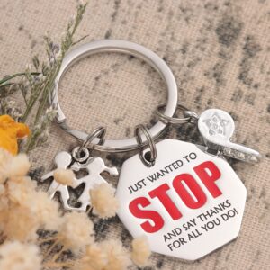 AHAETH Crossing Guard Appreciation Gifts Key Chain For Men Women Crossguard Crosswalk Crossing Guard Keychain