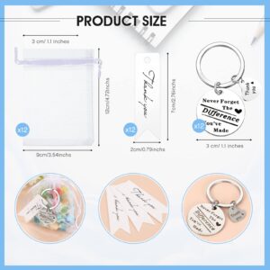 Yinkin 36 Pcs Employee Appreciation Gifts Bulk Thank You Gifts Keychain Appreciation Gifts for Staff Teacher Social Worker(White)