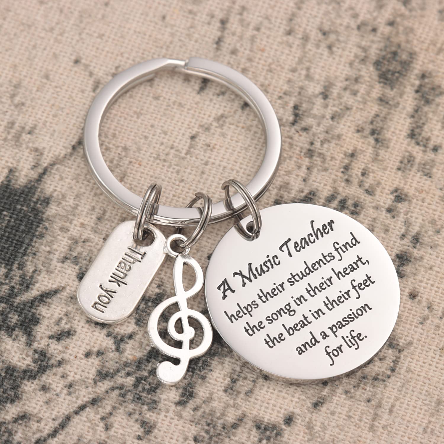 AHAETH Music Teacher Gifts Women Keychain For Men Male Funny Band Director Best Choir Music Note Keyring Music Teacher Keychain