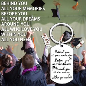 Graduation Gifts for Her Him Class Of 2024 Graduation Keychain for University College Middle High School Graduate Souvenir for Senior Students Nurse Masters Degree School Student Teen Girls Boys