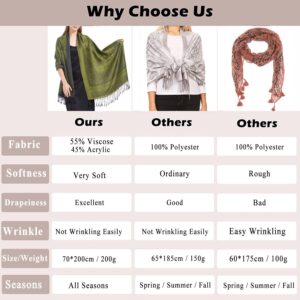 Ciormis Shawl Wraps for Women, Silky Jacquard Paisley Pashmina Scarves for Bridal Formal Dresses（US-Light Blue）