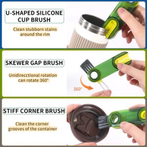 3 in 1 Multifunctional Cleaning Brush 3 Pack Bottle Cleaner Brush Insulation Cup Crevice Cleaning Tools Tiny Bottle Cup Lid Brush Cleaner Brush Suitable for All Kinds of Cups and Bottles