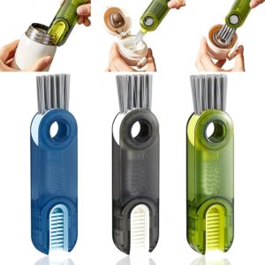 3 in 1 multifunctional cleaning brush 3 pack bottle cleaner brush insulation cup crevice cleaning tools tiny bottle cup lid brush cleaner brush suitable for all kinds of cups and bottles