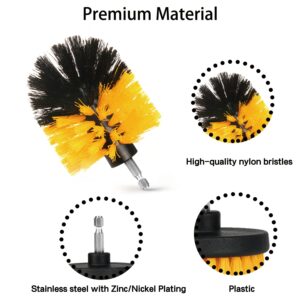 Drill Brush Attachment Set, 7 Pack 1/4in Power Scrubber Brush + Extend Long Attachment, Brush Drill Attachment, Power Cleaning Scrub Brush for Bathroom, Tub, Tile, Corner, Floor