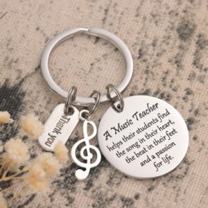 AHAETH Music Teacher Gifts Women Keychain For Men Male Funny Band Director Best Choir Music Note Keyring Music Teacher Keychain