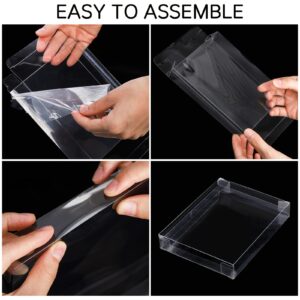 Yesland 60 Pack Clear Box for Greeting Cards, 6 x 4.75 x 1 Inch Rectangle Plastic Photo Storage Box Cases Fits A2 Size Cards Envelopes for Stationery Organizer, Small Business Supplies