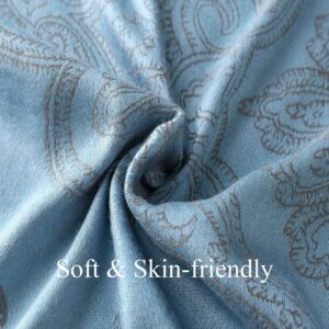 Ciormis Shawl Wraps for Women, Silky Jacquard Paisley Pashmina Scarves for Bridal Formal Dresses（US-Light Blue）