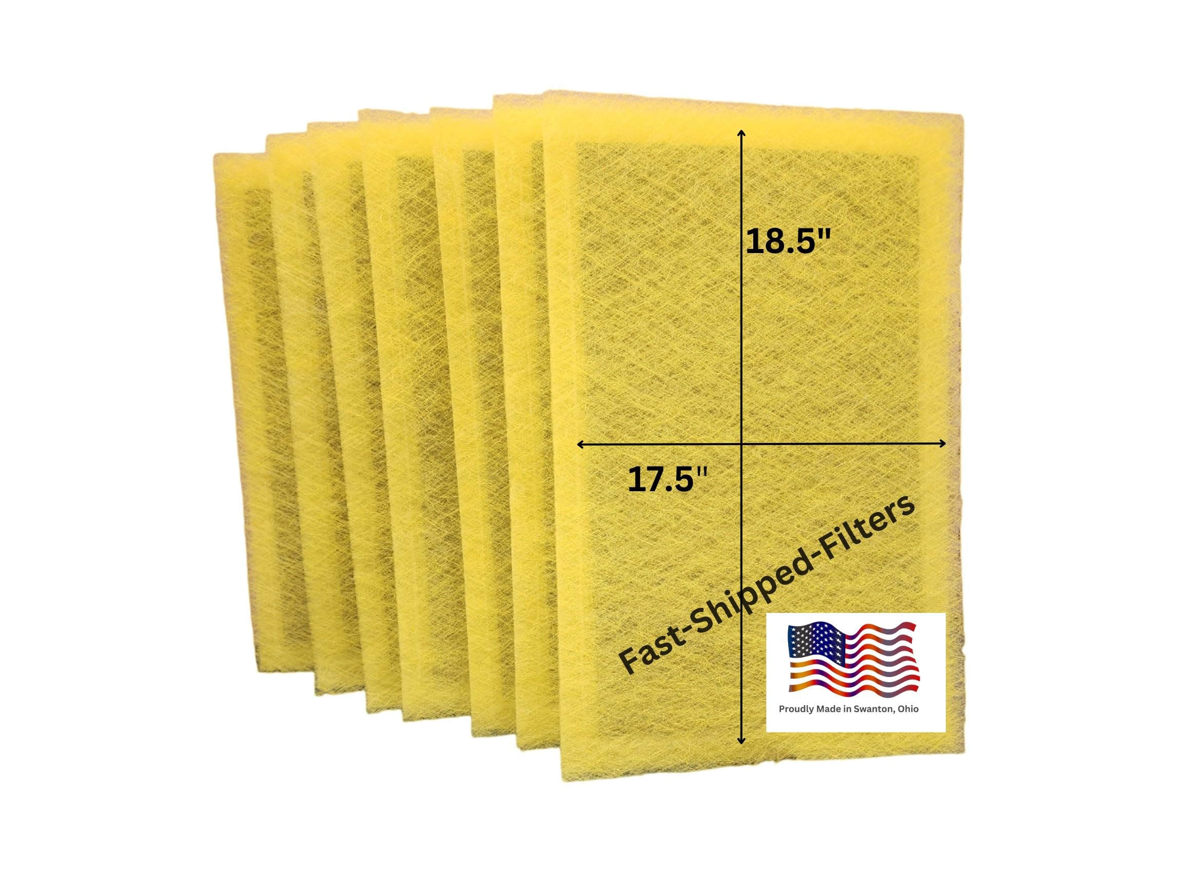 6 - 20x20 MicroPower Guard Air Cleaner Replacement Filters Actual filter size is 18.5x17.5 Yellow