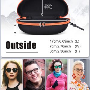 24 Pcs Sunglasses Case Portable Travel Hard Shell Zipper Eyeglasses Frame Glasses Case Summer Eyeglasses Case Sunglass Case with Plastic Hook for Women Men