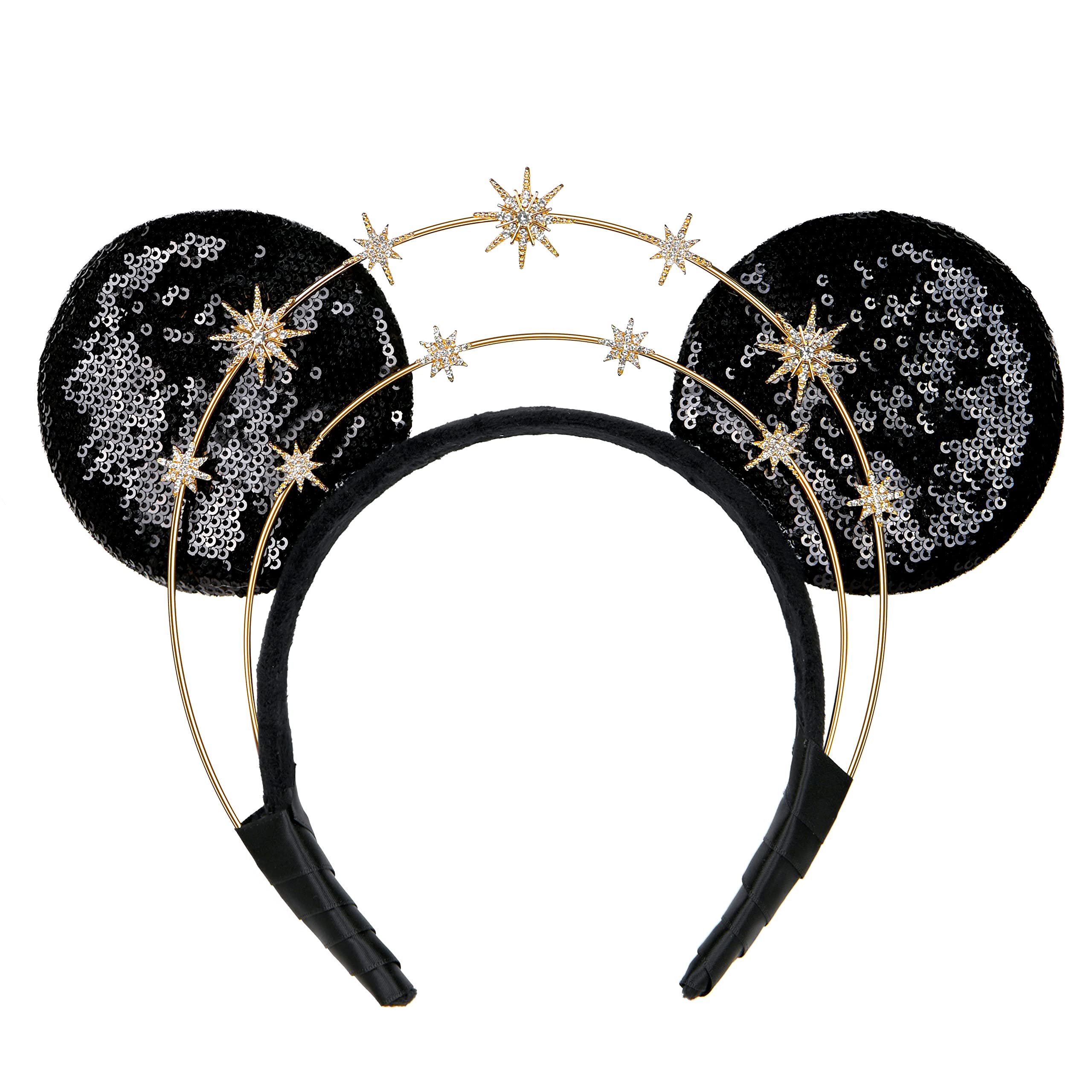 Zivyes Mickey Mouse Ears Star Halo Crown Headband Bopper Princess Decorations Cosplay Gold Headpiece Halloween Ears