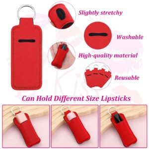 Yisong Lipstick Holder Keychain Neoprene Lip Balm Holder Portable Lip Gloss Keychain Pocket Keychain Women Travel(80 Pack)