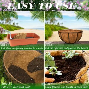 ZeeDix 6Pcs 14 Inch Coconut Liners for Planters, Round Hanging Basket Liners 100% Natural Coco Coir Basket Coco Replacement Liners for Hanging Basket Planters Flowers Vegetables(14in-6pcs)