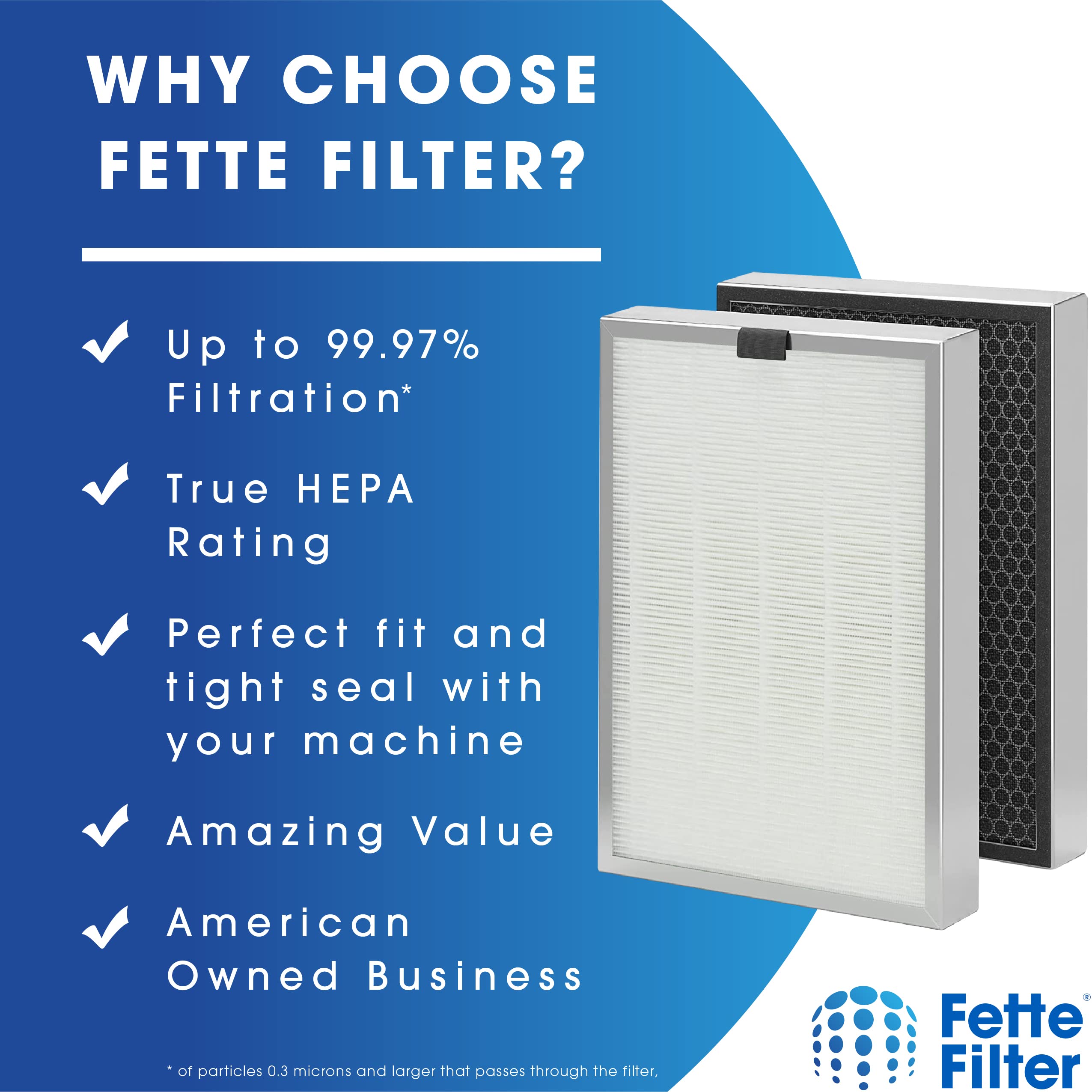 Fette Filter - True Hepa H13 Replacement Filter Compatiable with Medify MA-125 Air Purifier MA-125R, with 3 in 1 High-Efficiency Filter Compare to Part # 125-R (2QTY)