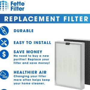 Fette Filter - True Hepa H13 Replacement Filter Compatiable with Medify MA-125 Air Purifier MA-125R, with 3 in 1 High-Efficiency Filter Compare to Part # 125-R (2QTY)